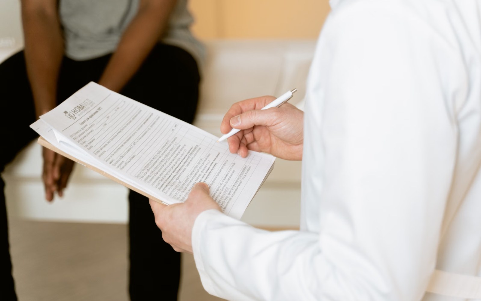 Medical records and patient documents being prepared for review